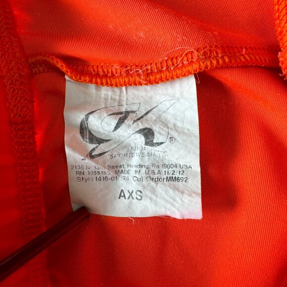 GK ELITE Orange Velvet Gymnastics Shorts Girls CS 6-8 Bright Velour Dance Short - Picture 4 of 4